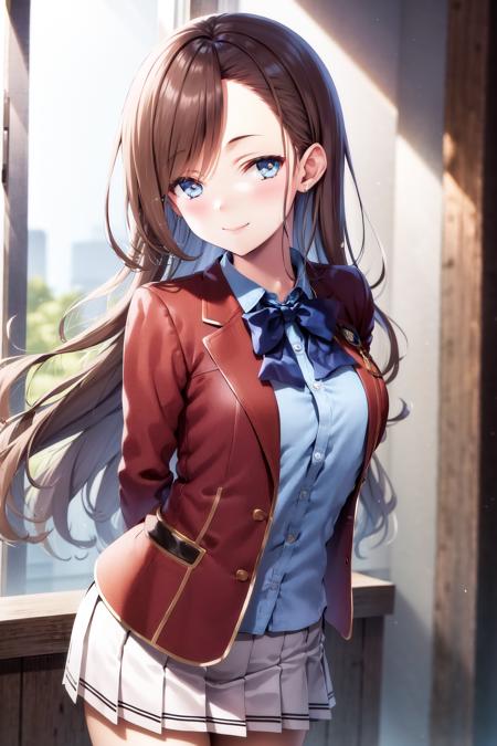 06308-2066148508-masterpiece, best quality, highres, 1girl matsushita swept bangs brown hair, white skirt red jacket blue shirt open jacket blue.png